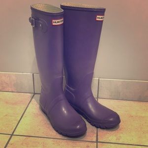 Hunter tall rain boots purple size 9